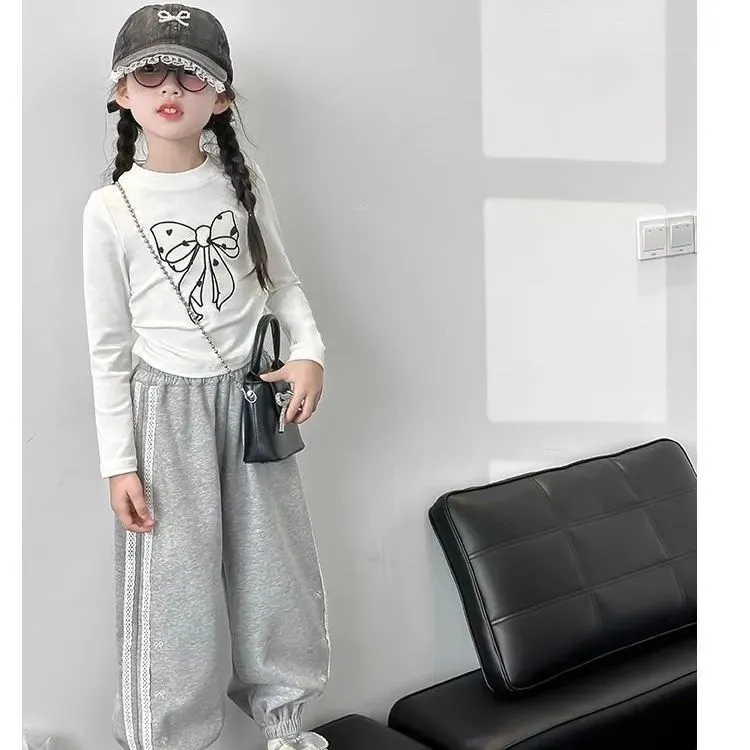 【110-160cm】人気上昇中 おしゃれ 可愛い 大人気 トレンド 女の子 Tシャツ/長ズボン/セットアップ