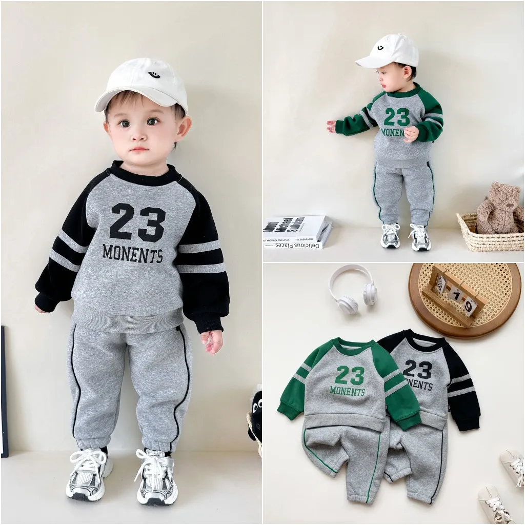 【73-120cm】二点セット カジュアル 可愛い トレンド おしゃれ 男の子 トップス+ボトムス セットアップ