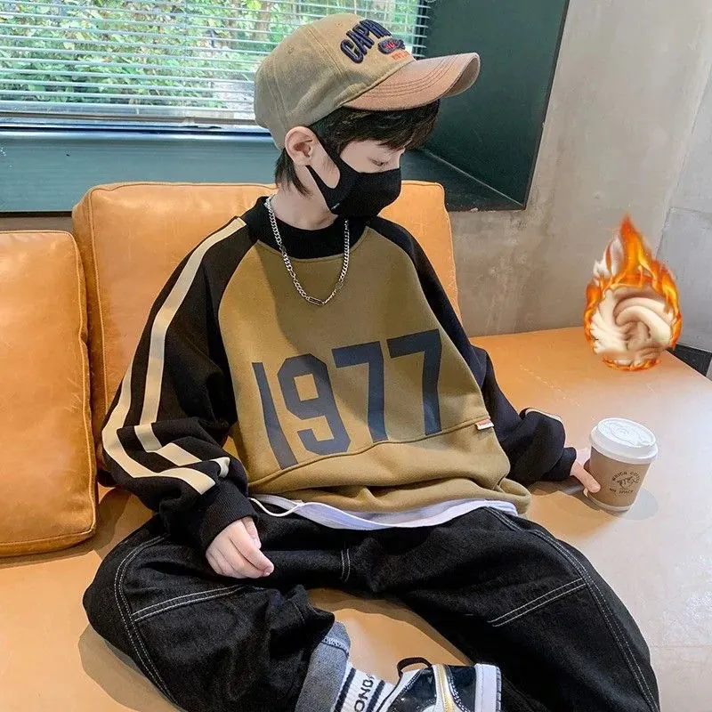 【130-170cm】着心地良い トレンド 合わせやすい 男の子 トップス トレーナー