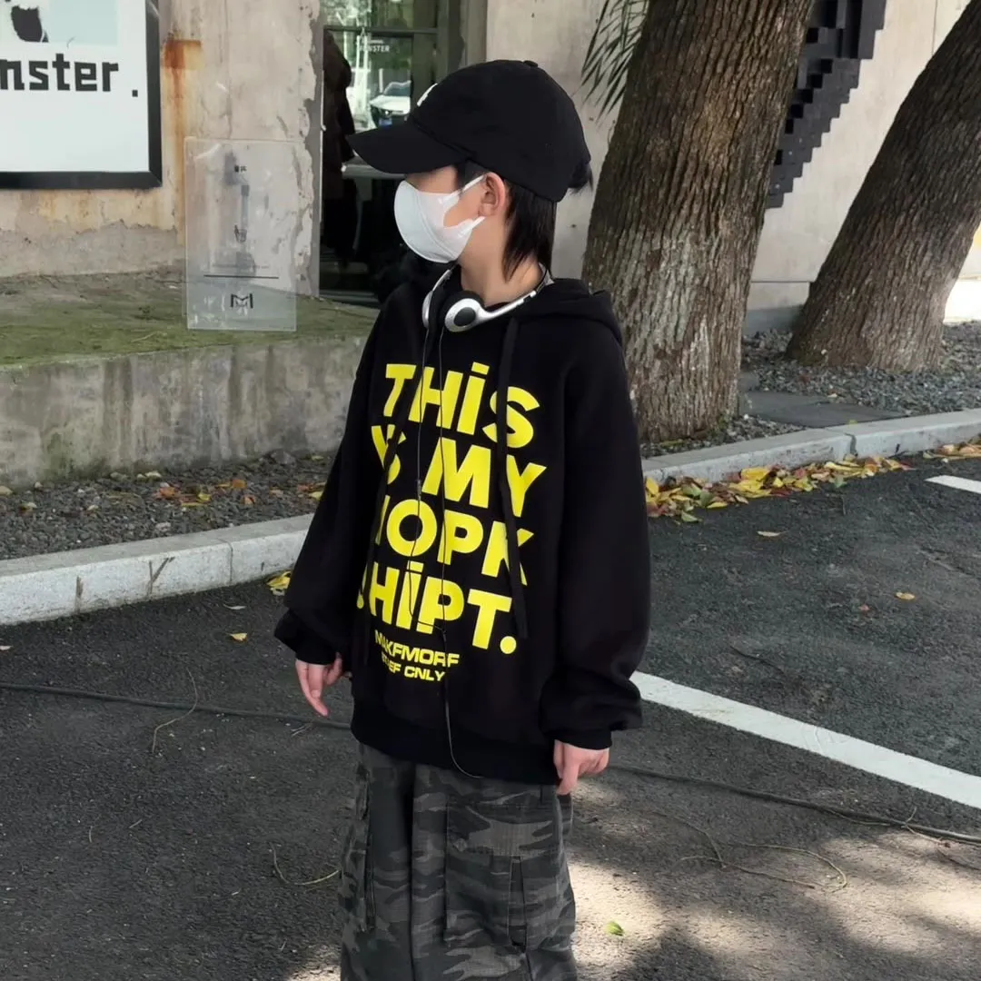 【100-160cm】大好評 カジュアル アルファベット フード付き トレンド 人気 パーカー