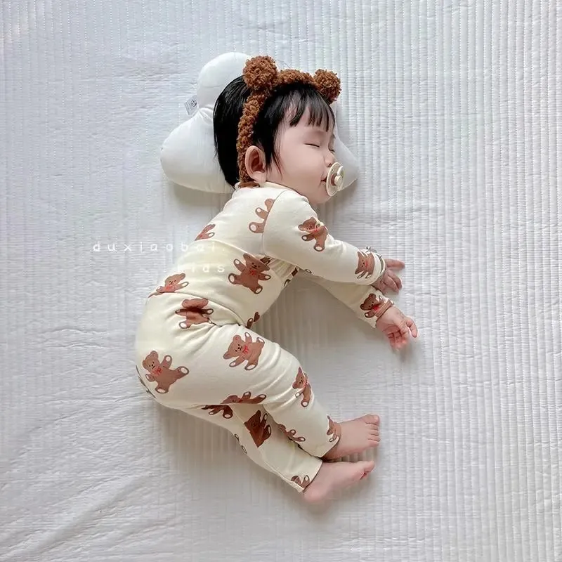 【73-110cm】よく売れる 通気性良い 肌触り良い ベビー服 ハイウエスト ルームウェア 二点セット