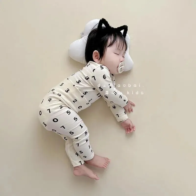 【73-110cm】よく売れる 通気性良い 肌触り良い ベビー服 ハイウエスト ルームウェア 二点セット