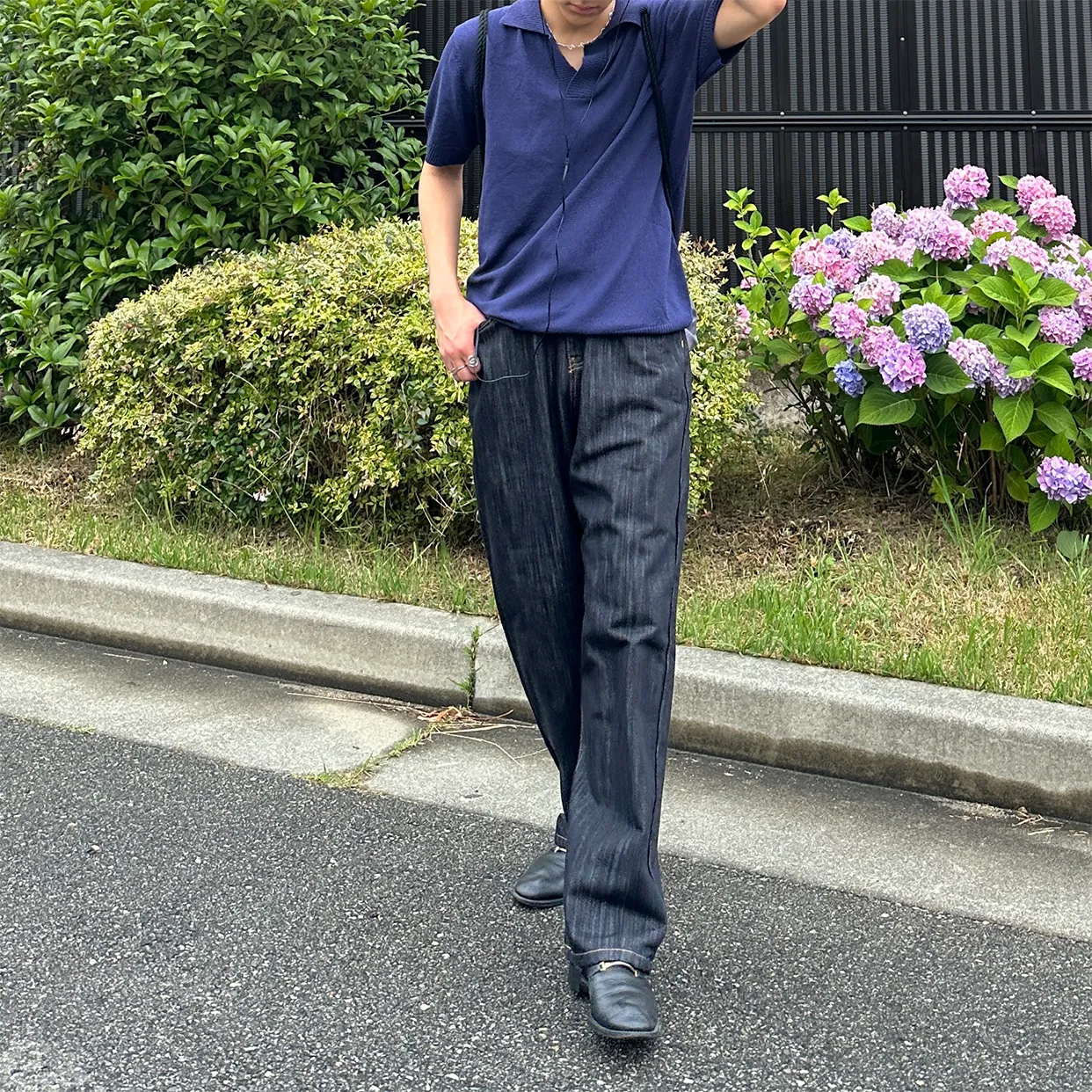 ブークレオープンカラーニットウェア