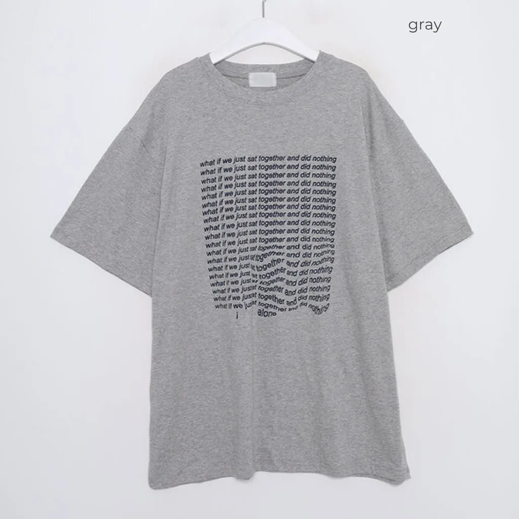 シンプルスクエアレタリング半袖Tシャツ