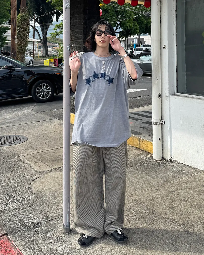 スターデニムウォッシュ半袖Tシャツ