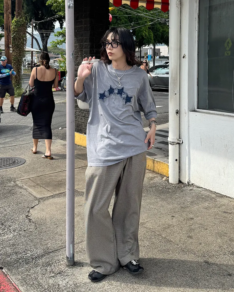スターデニムウォッシュ半袖Tシャツ