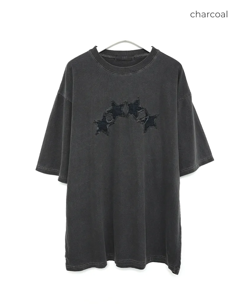 スターデニムウォッシュ半袖Tシャツ