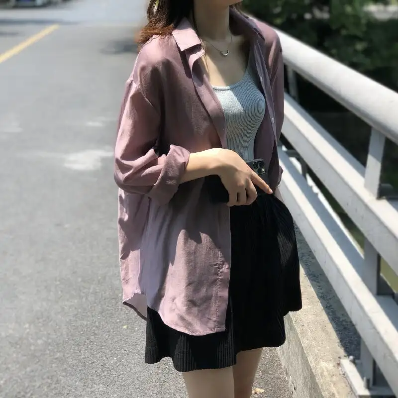 トップス 薄いシャツ 日差し防止 3色展開 バックリボン 薄手 ブルー ホワイト パープル S M L