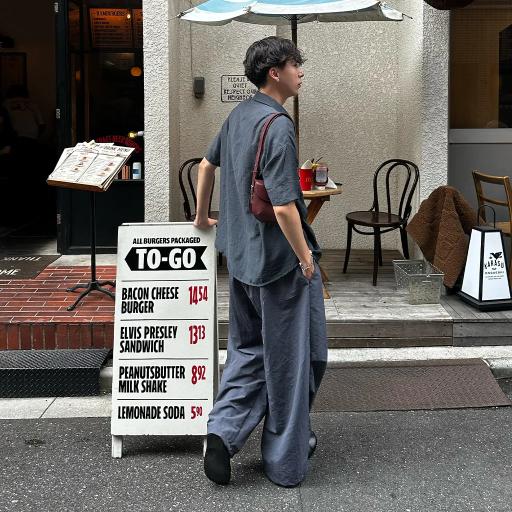 リネンライクシャーリング半袖シャツ