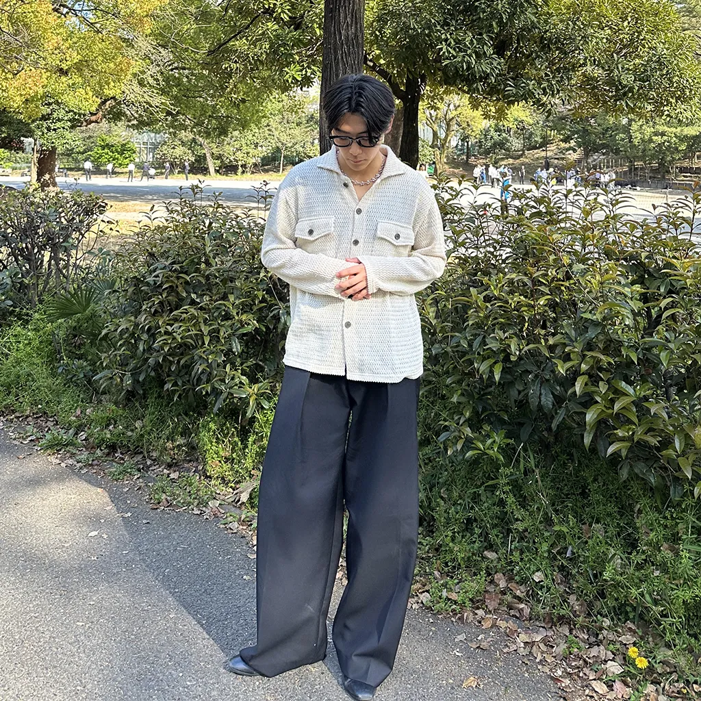 ピンタックワイドスラックス