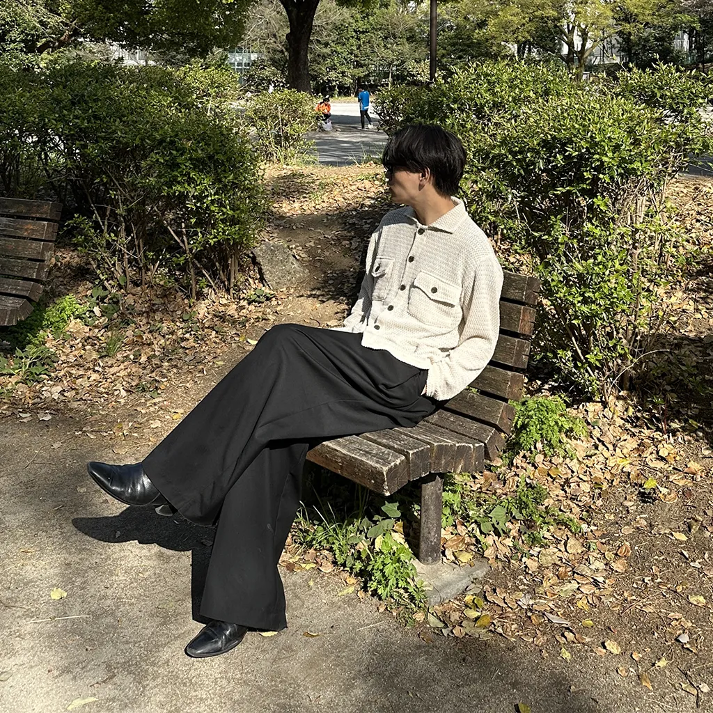 ピンタックワイドスラックス