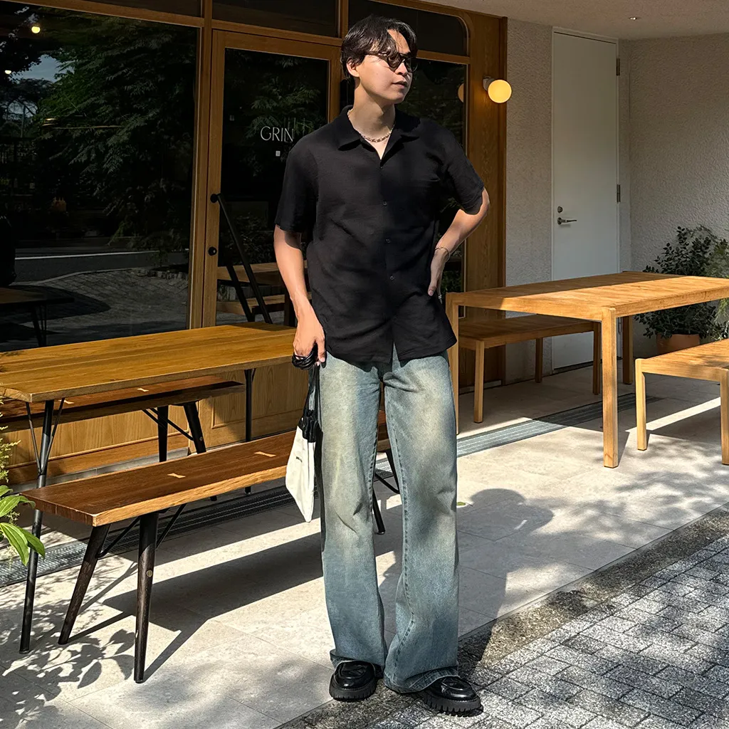 カラーウォッシングデニムパンツ
