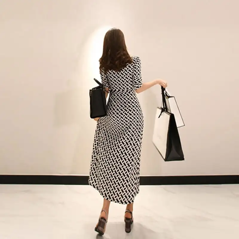 大評判販売中セクシーワンピース 気質 vネック スプリット 通勤 OL 女性らしい 大きいサイズ ロング丈 ラップワンピース
