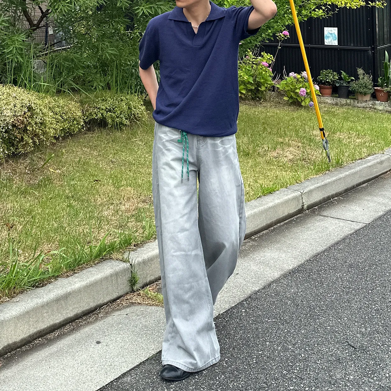 ウェイビーウォッシュワイドデニムパンツ