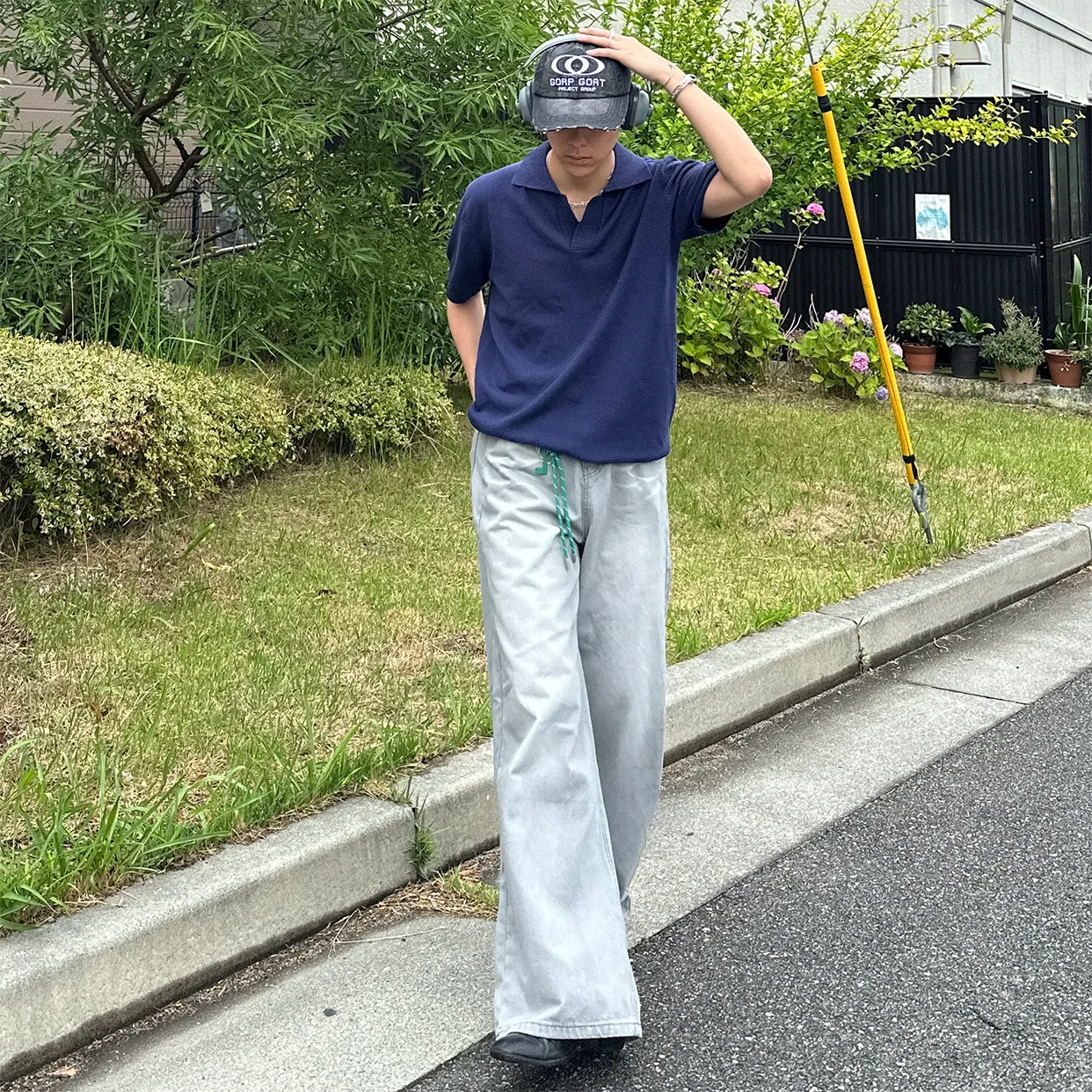 ウェイビーウォッシュワイドデニムパンツ
