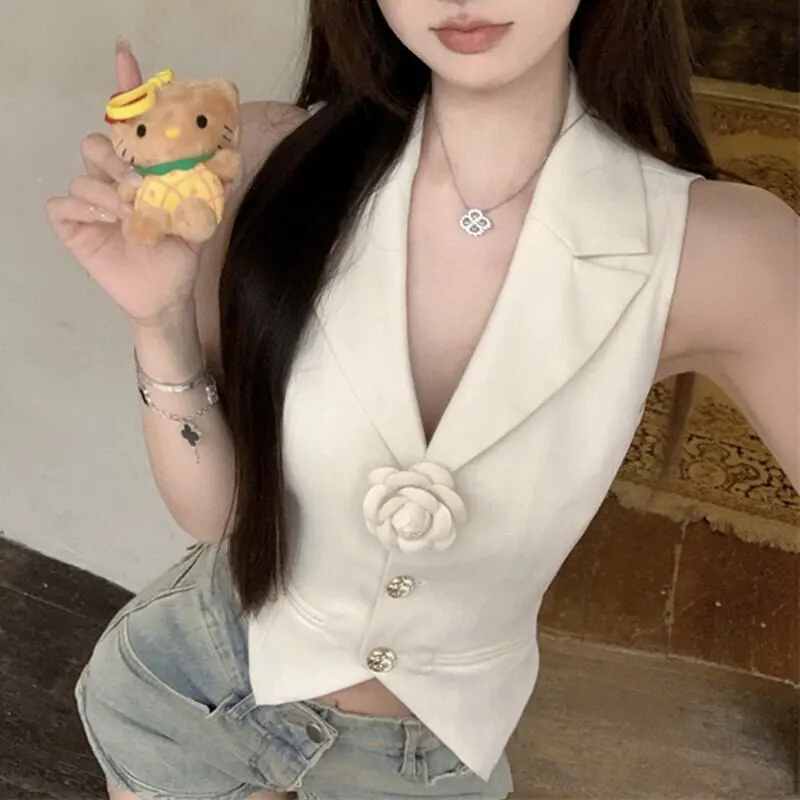 トップス ベスト セクシー ノースリーブ ベージュ