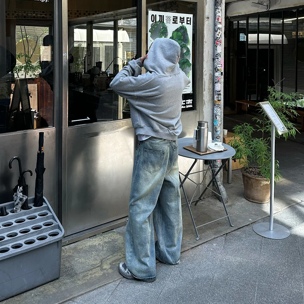 ヴィンテージスリットダメージデニムパンツ