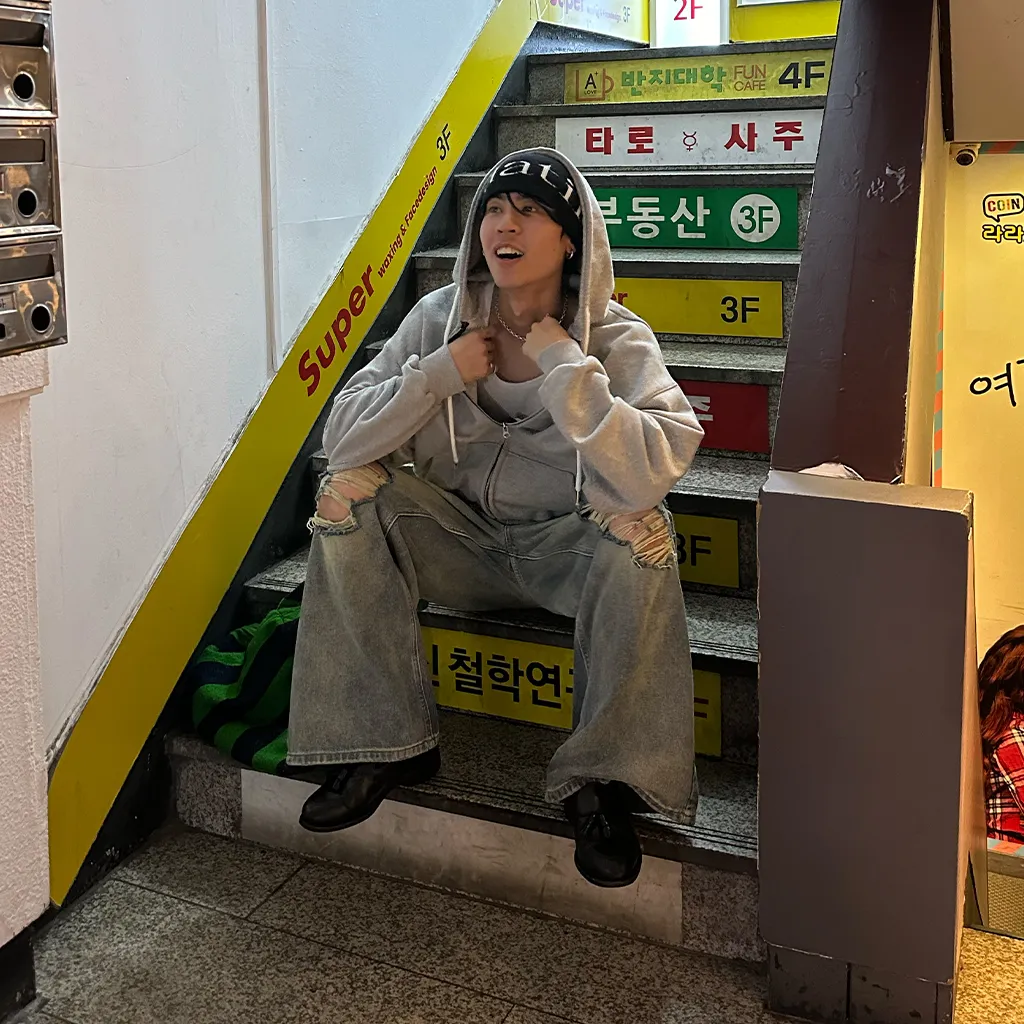 ヴィンテージスリットダメージデニムパンツ