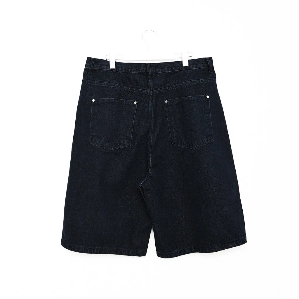ワイドタック入りハーフスラックスパンツ