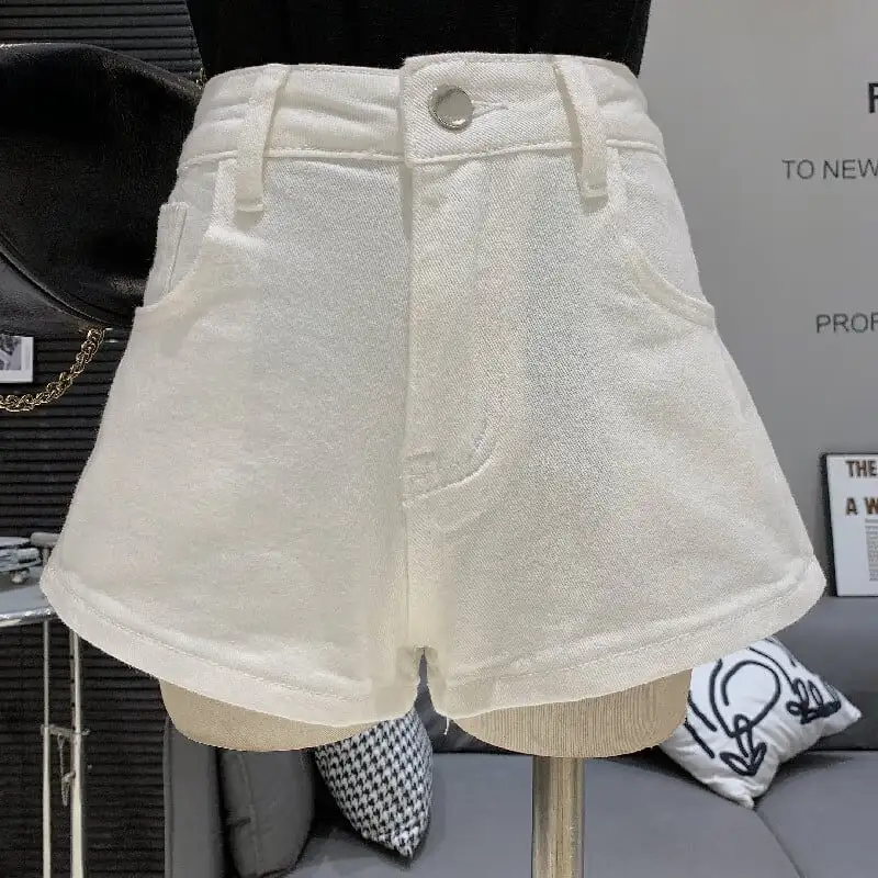 ボトムス デニムパンツ 2色展開 ショート丈 リボン ブルー ホワイト