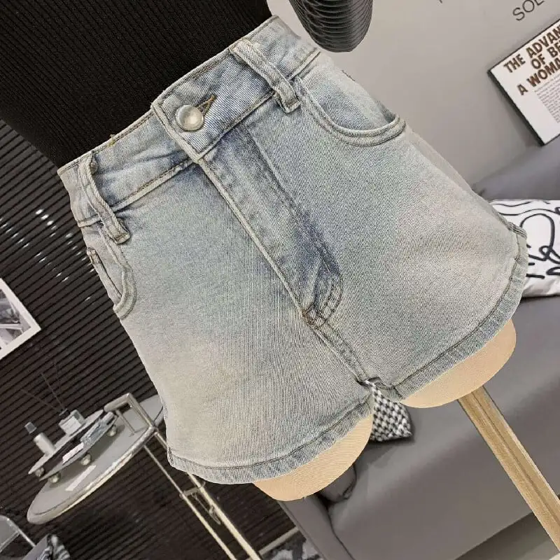 ボトムス デニムパンツ 2色展開 ショート丈 リボン ブルー ホワイト