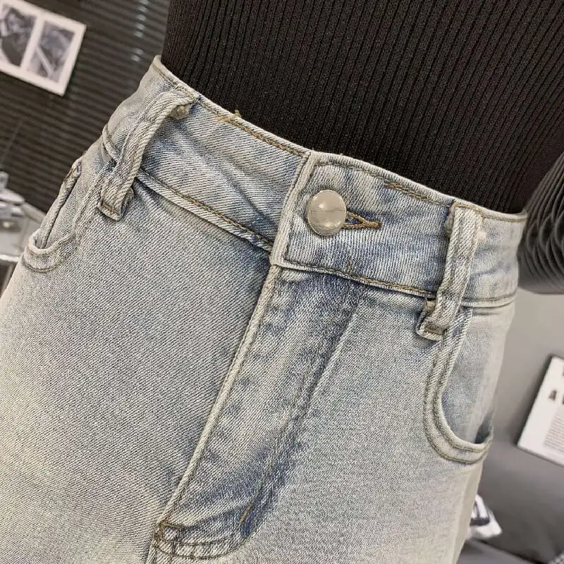 ボトムス デニムパンツ 2色展開 ショート丈 リボン ブルー ホワイト
