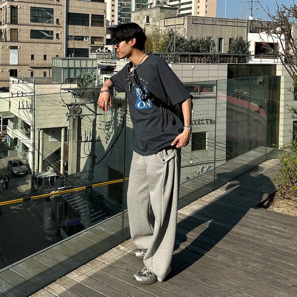 [秋再入荷]サイドポイント2wayスウェットパンツ
