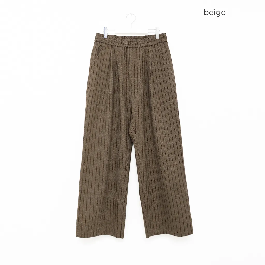 [秋再入荷]ストライプワイドバンディングパンツ