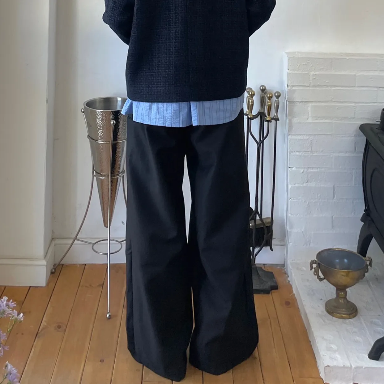 [秋再入荷](unisex) ウエストフォールドワイドバルーンスラックス