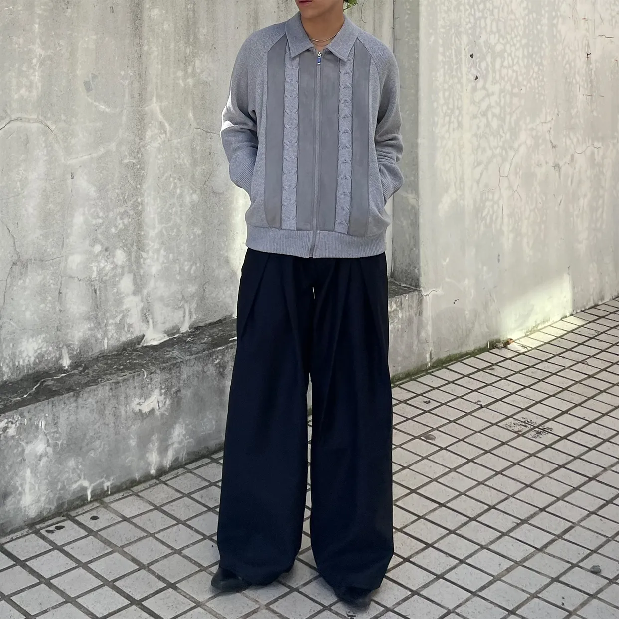 [秋再入荷](unisex) ウエストフォールドワイドバルーンスラックス