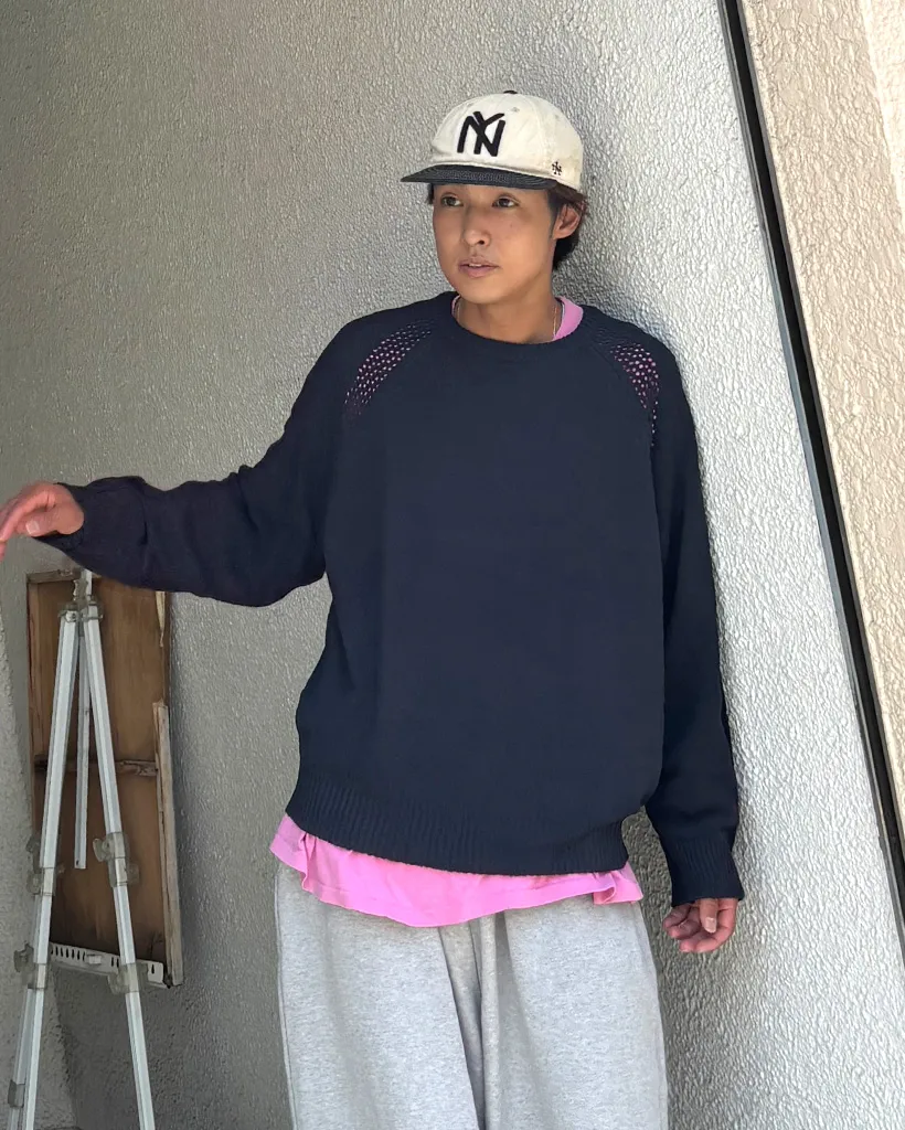 ルーズフィット ラグランニット