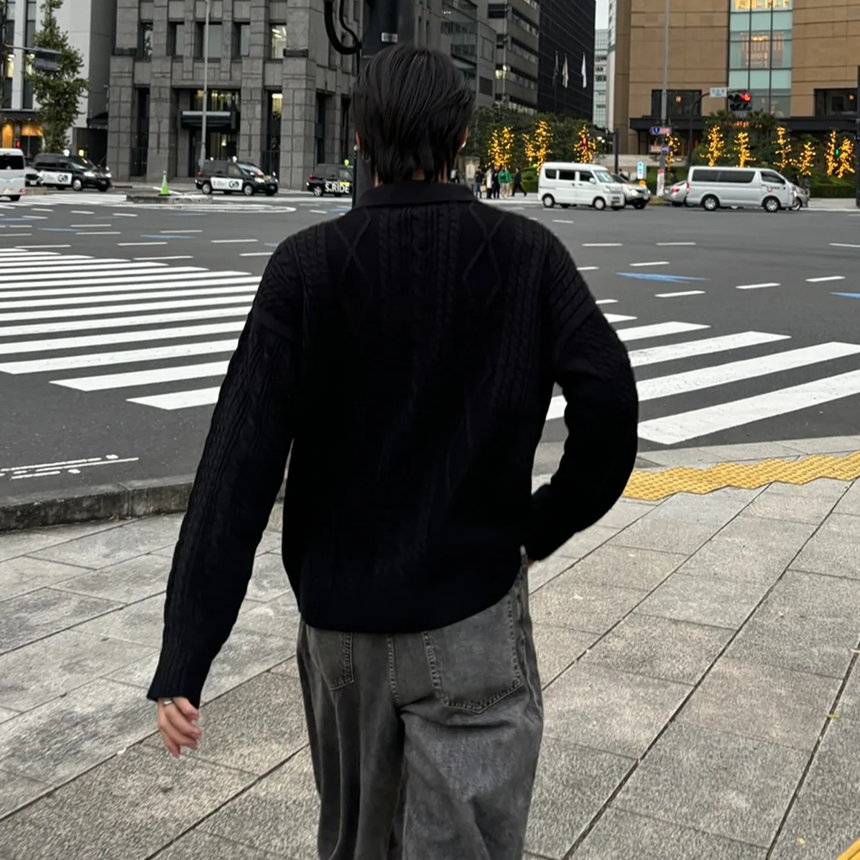 ダブルジップアップフィッシャーマンニット