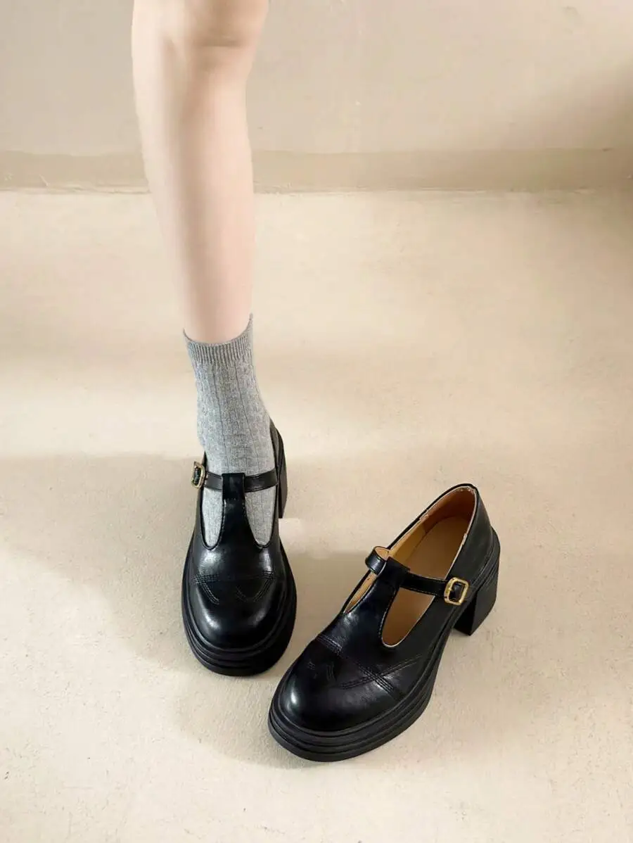 パンプス ローファー ウェッジヒール 防水 金属バックル 刺繍   通勤 シューズ