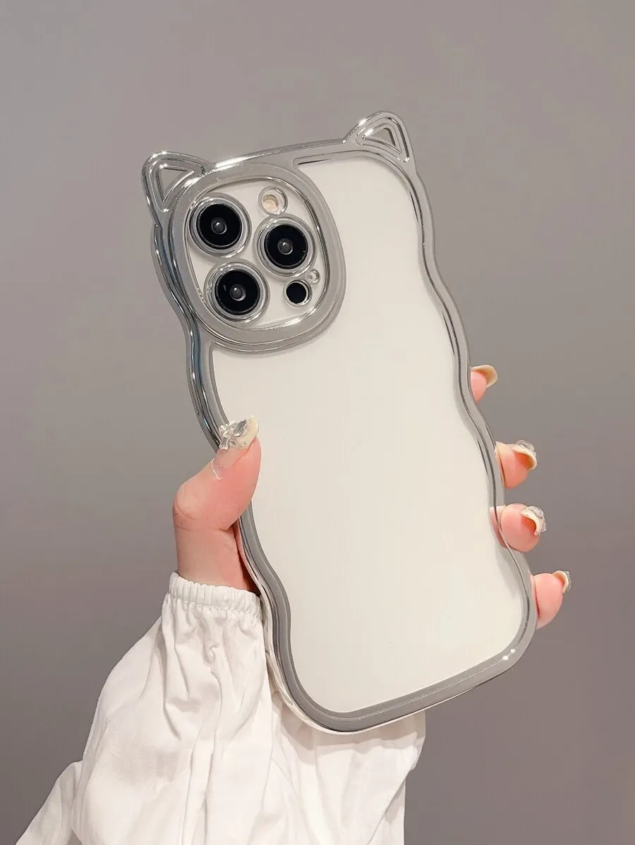 スタイリッシュ 電気メッキ シルバー 厚手 落下防止 TPU 防水 耐衝撃 傷防止 スマホケース