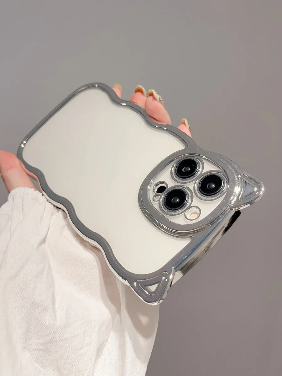 スタイリッシュ 電気メッキ シルバー 厚手 落下防止 TPU 防水 耐衝撃 傷防止 スマホケース