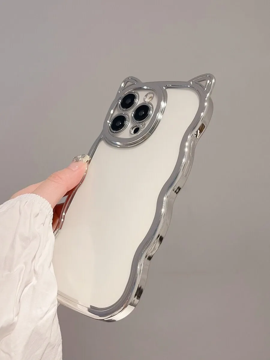 スタイリッシュ 電気メッキ シルバー 厚手 落下防止 TPU 防水 耐衝撃 傷防止 スマホケース