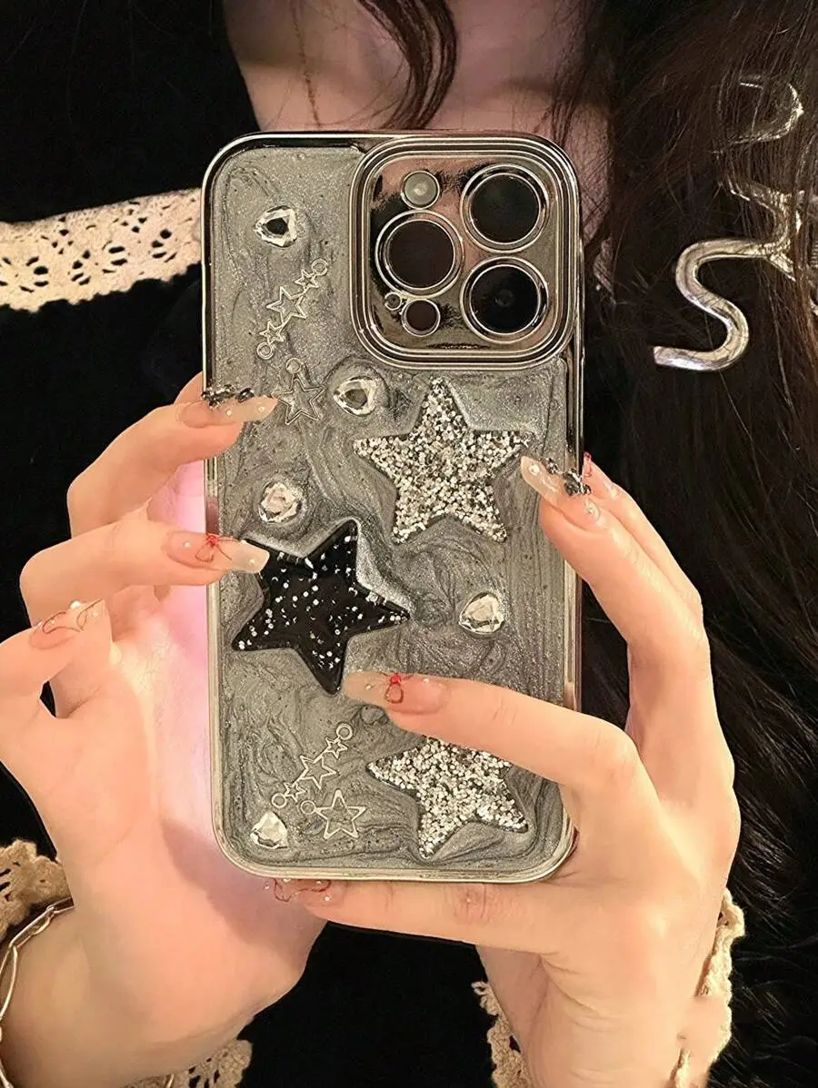 レジン 3Dスター デザイン 保護ケース ファッショナブル スペシャリティケース 防水 耐衝撃 耐落下 傷防止