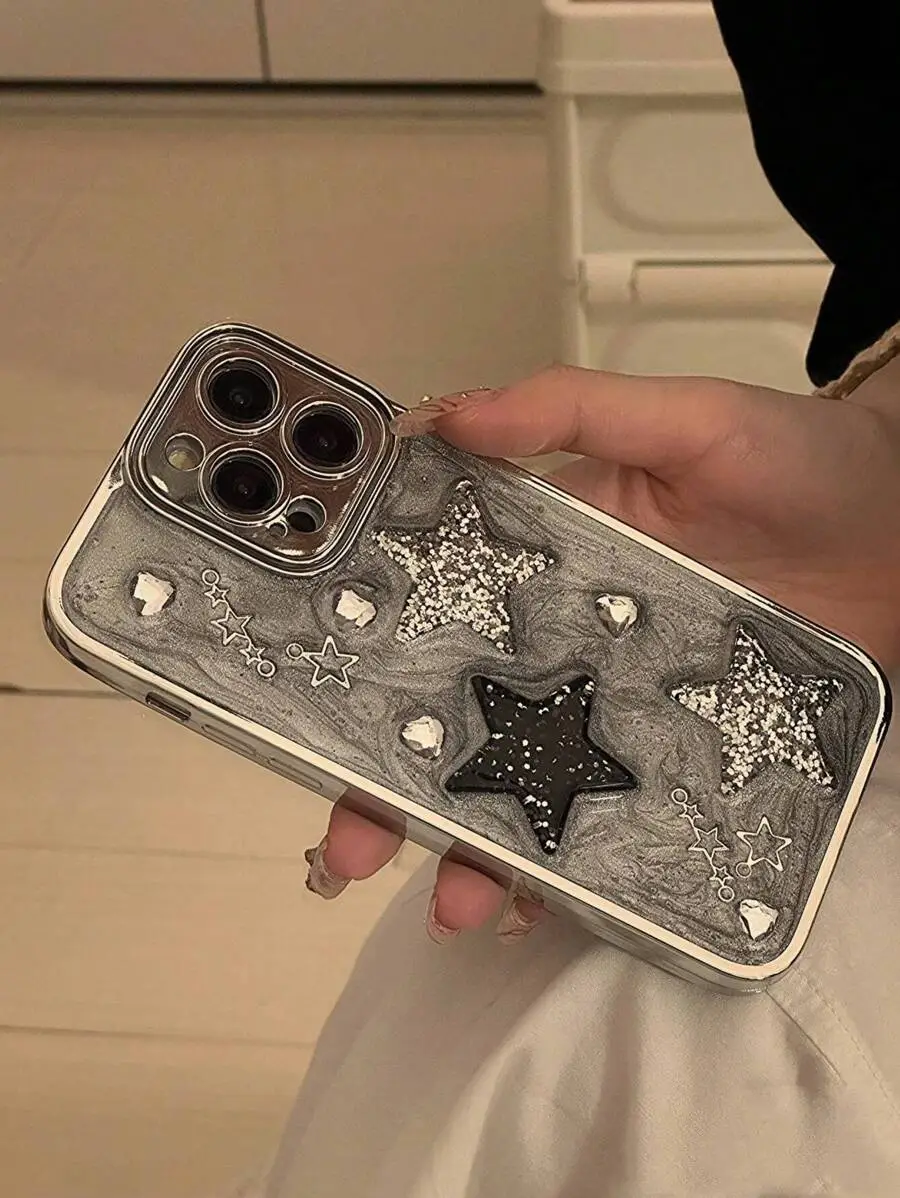 レジン 3Dスター デザイン 保護ケース ファッショナブル スペシャリティケース 防水 耐衝撃 耐落下 傷防止