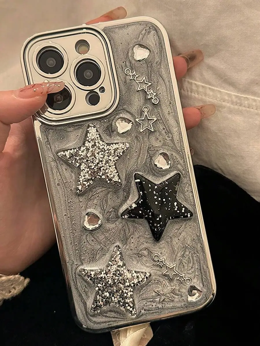 レジン 3Dスター デザイン 保護ケース ファッショナブル スペシャリティケース 防水 耐衝撃 耐落下 傷防止