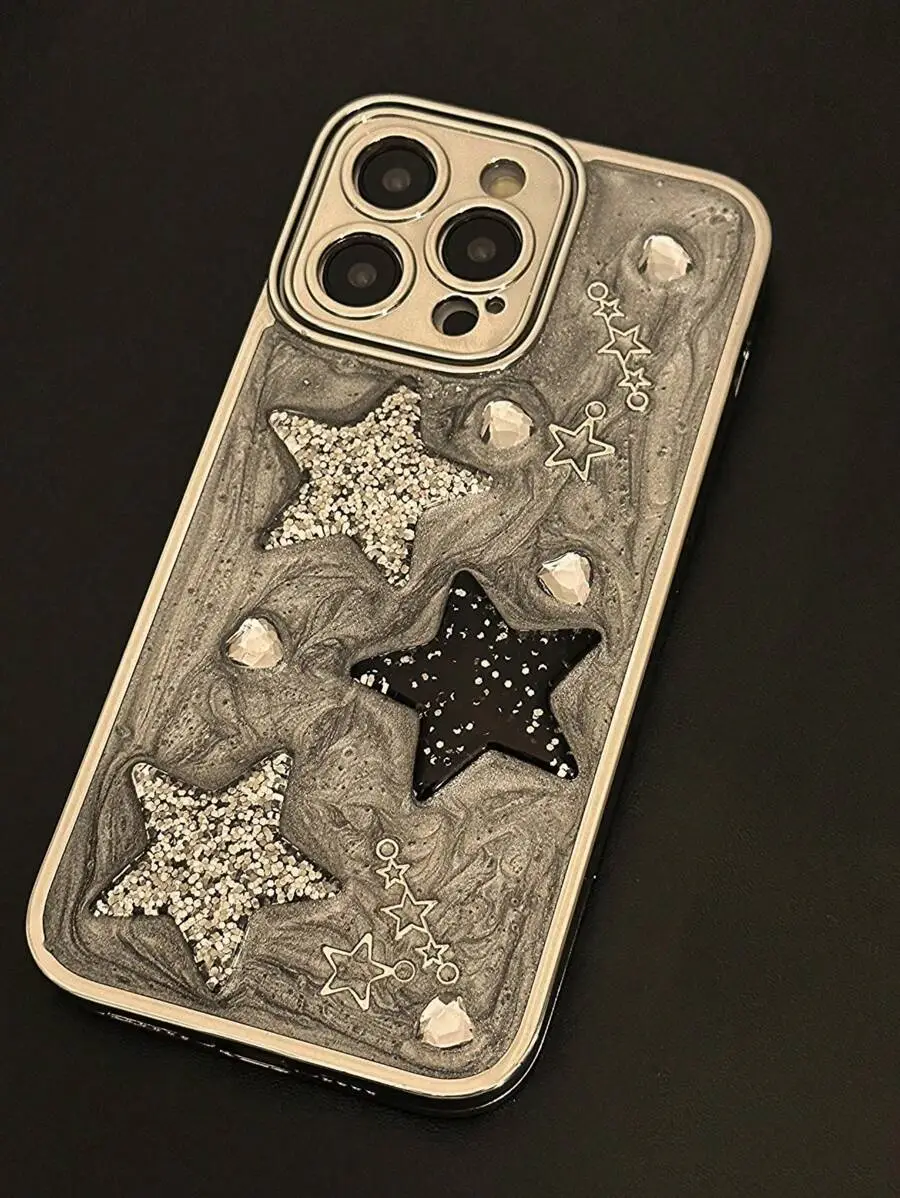 レジン 3Dスター デザイン 保護ケース ファッショナブル スペシャリティケース 防水 耐衝撃 耐落下 傷防止