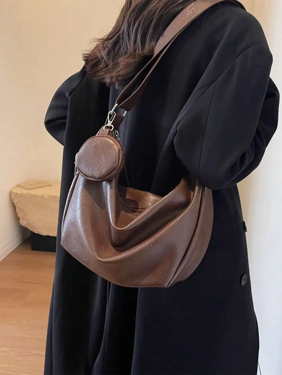 クロスボディ コインケース付き 通勤 デイリー ショルダーバッグ