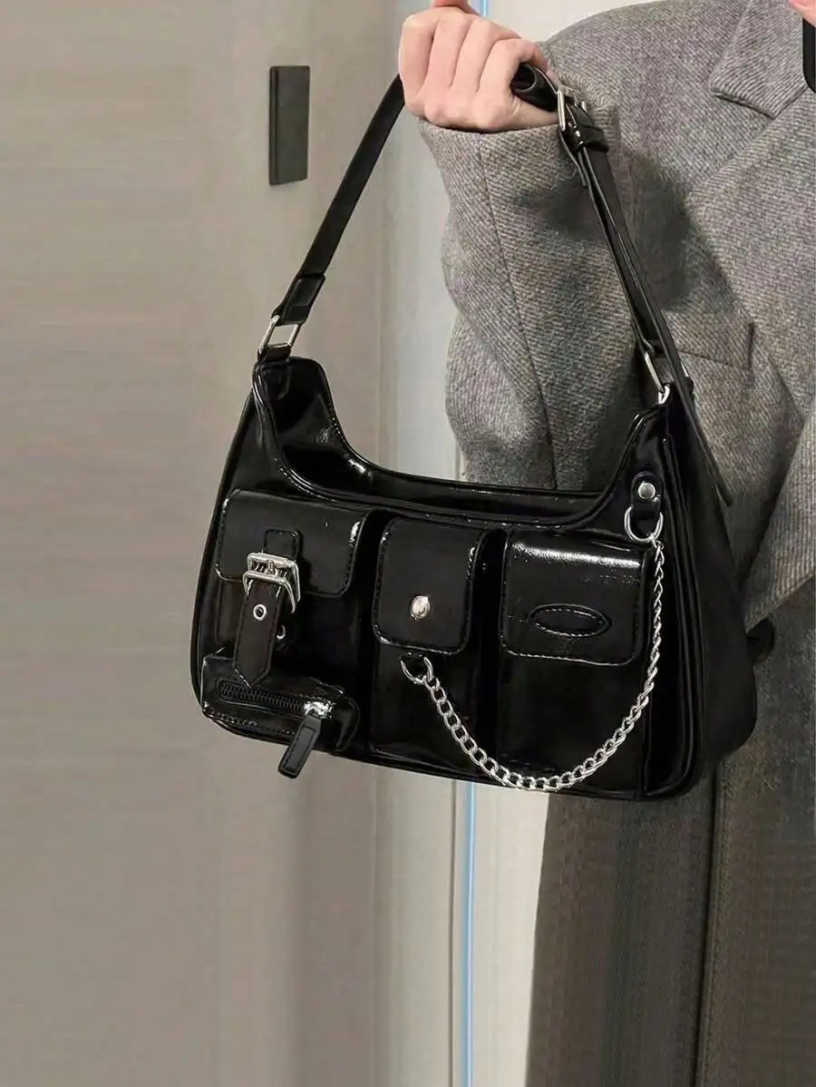 大容量 マルチポケット ショルダーバッグ