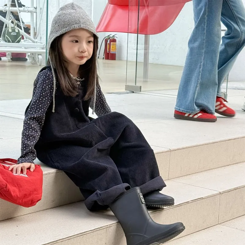 【80-130cm】2色選べる 韓国系 レトロ 人気 大人可愛い 子供服 女の子 春秋 コーデュロイ サロペット ボトムス