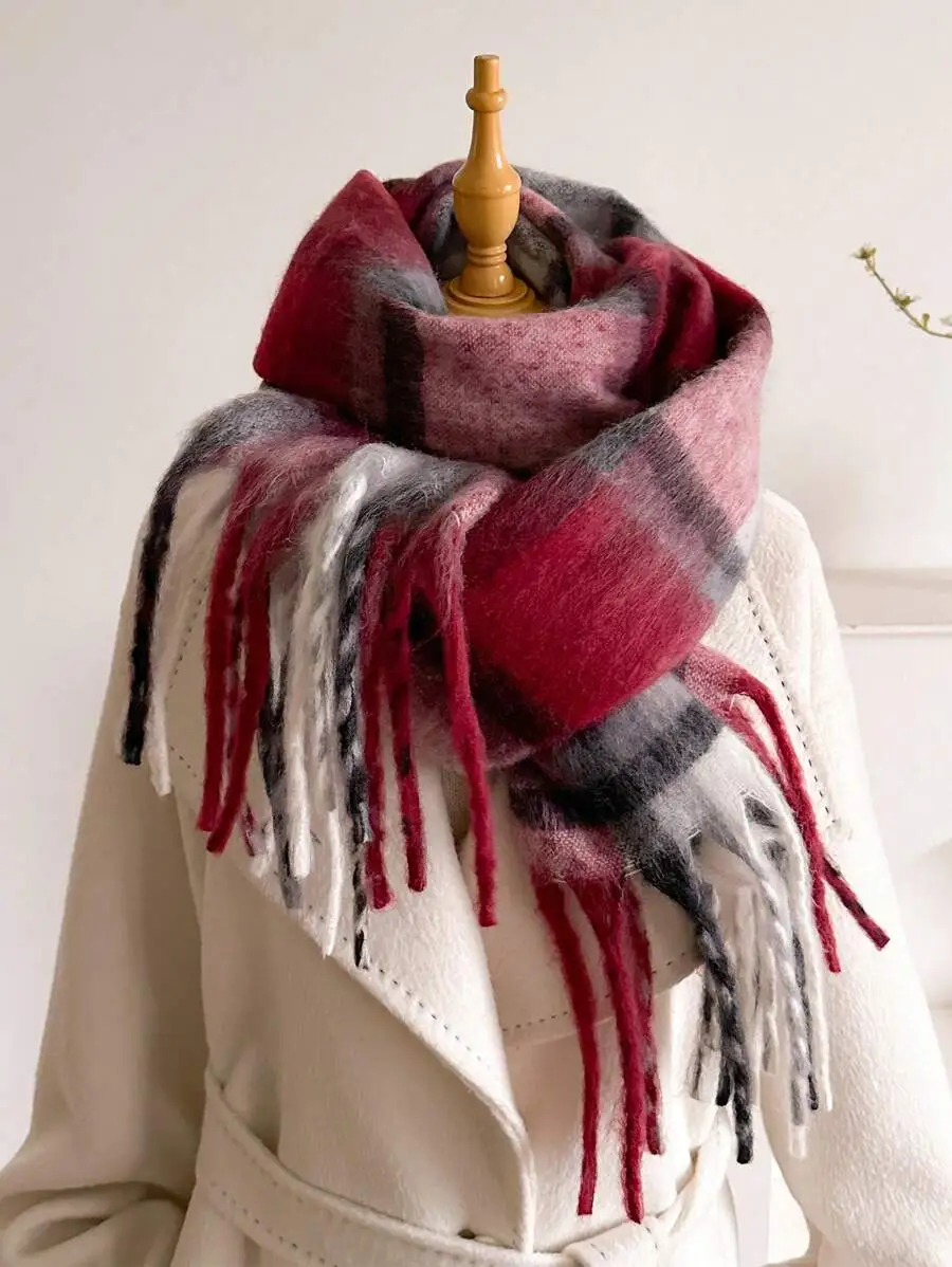 スカーフ レディース チェック柄 ショール 厚手 暖かい レディースファッション