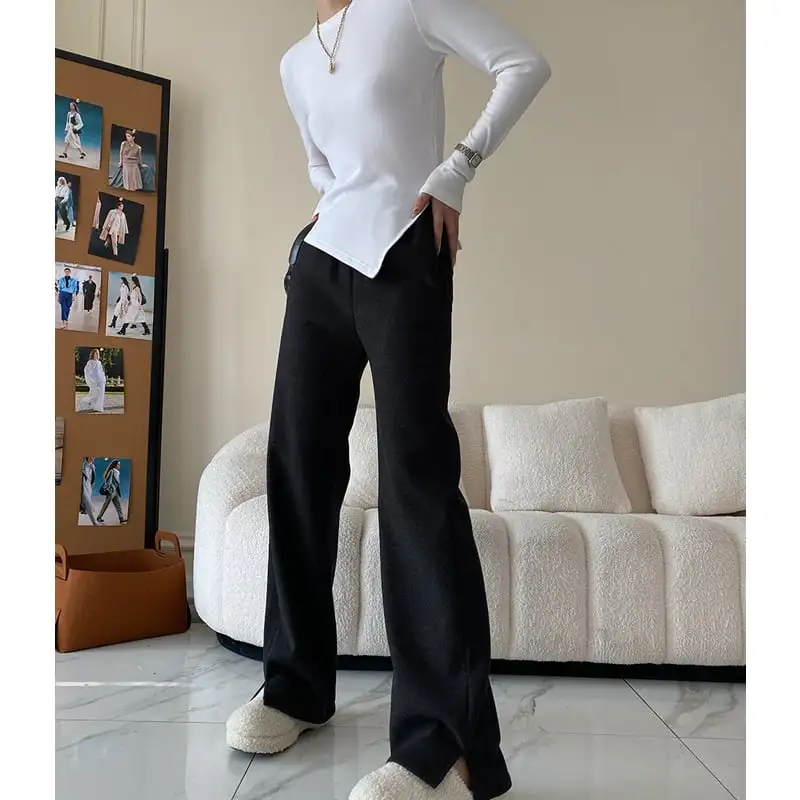 ボトムス フリースパンツ カジュアル 裏起毛 ベージュ ブラック