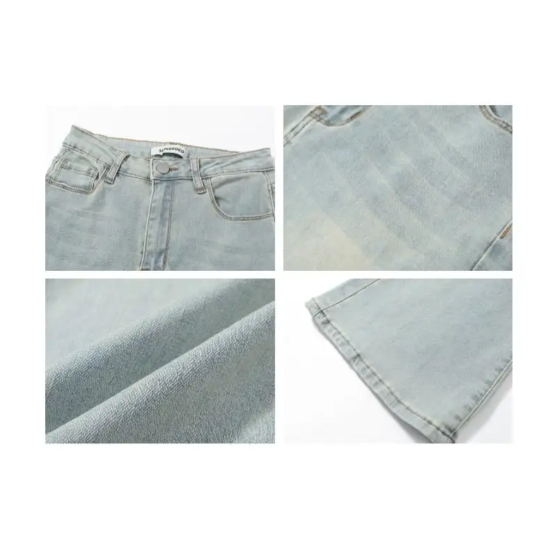 ボトムス デニムパンツ レトロ フレア ライトブルー