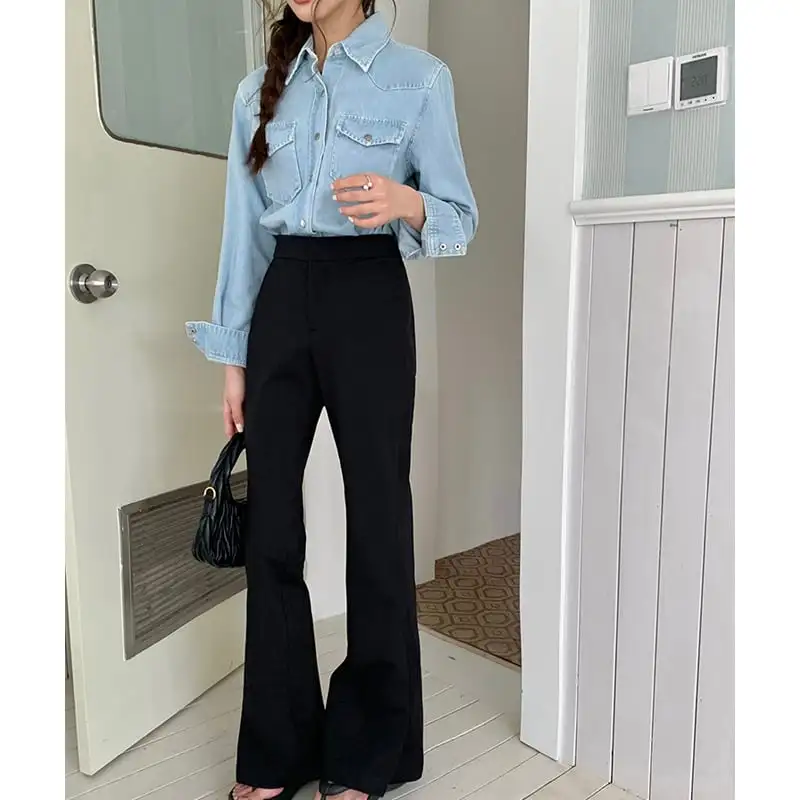 ボトムス パンツ ドレープ感 スリット裾 脚長効果