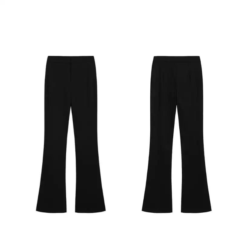 ボトムス パンツ ドレープ感 スリット裾 脚長効果