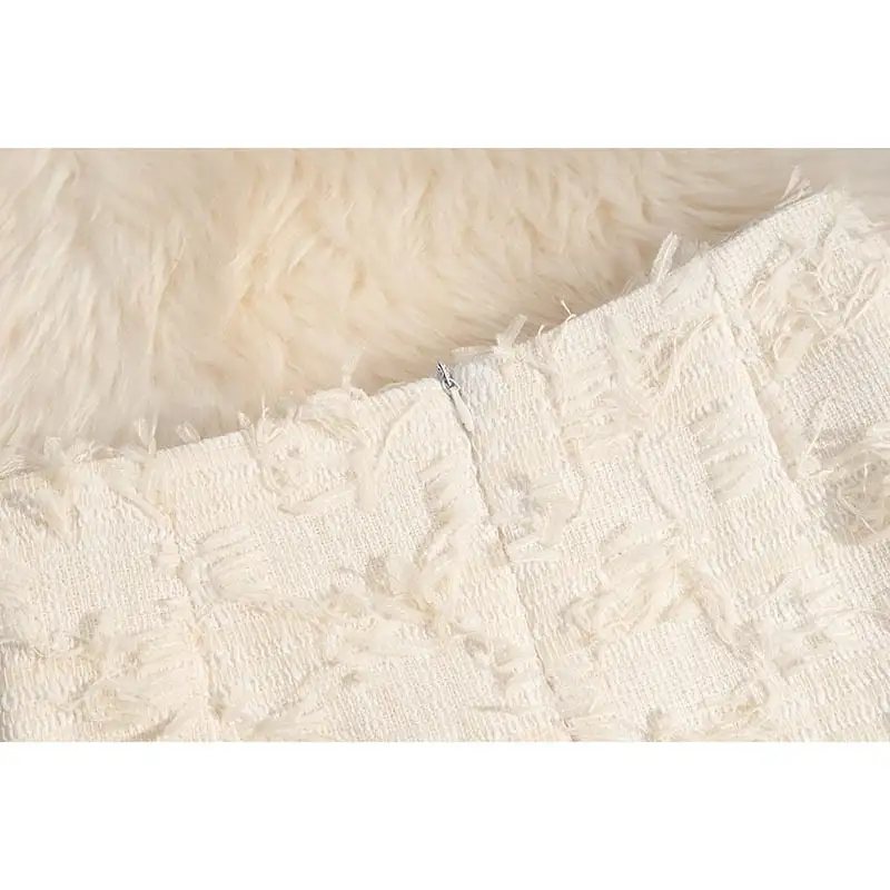 ボトムス スカート 3色展開 ミニスカート ハイウエスト タッセル ブラック ベージュ ピンク