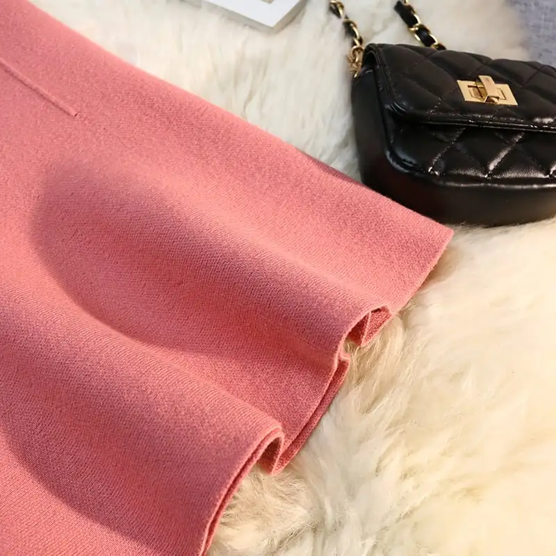 ボトムス スカート 3色展開 ニット ドマーメイドスカート ピンク ベージュ ブラック